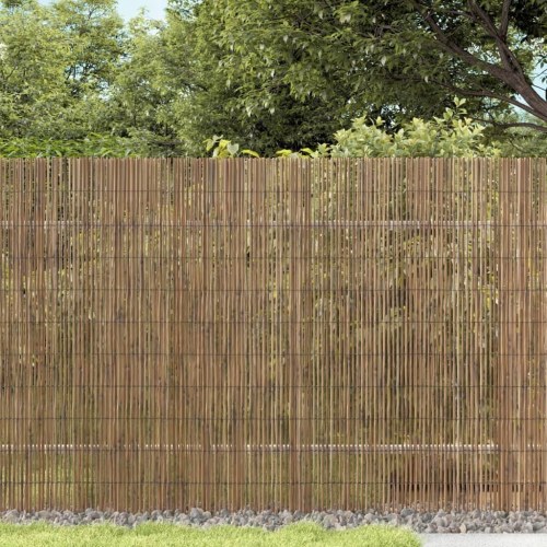 Havehegn i siv 400 × 100 cm - natur sivskærm til have og terrasse