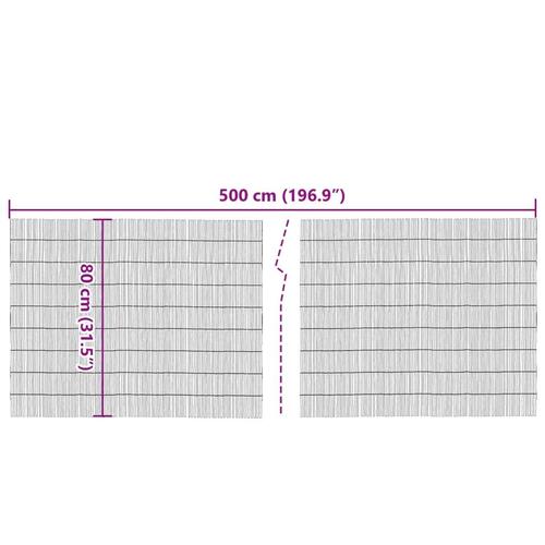 Havehegn 500x80 cm siv