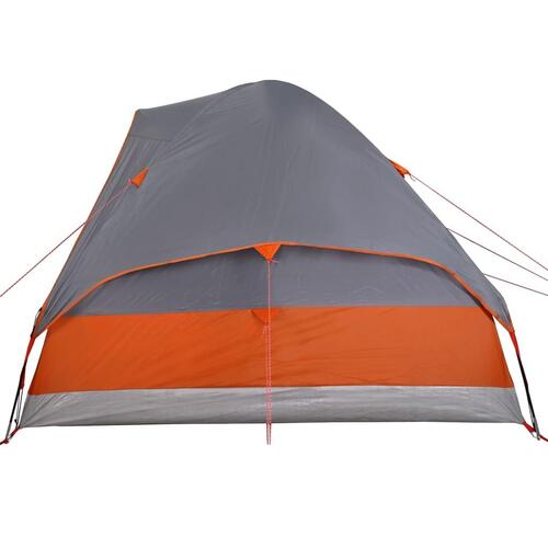 4-personers campingtelt vandafvisende grå og orange