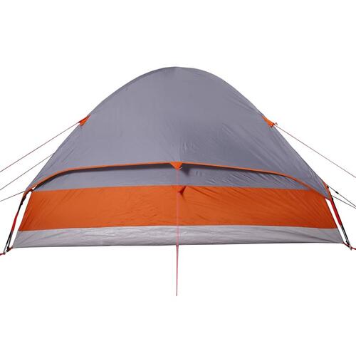 4-personers campingtelt vandafvisende grå og orange