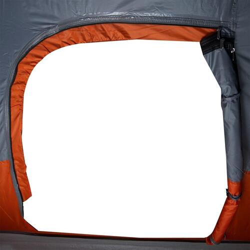 4-personers campingtelt vandafvisende grå og orange
