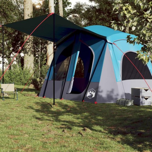 5-personers campingtelt vandafvisende blå