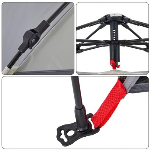 2-personers campingtelt vandafvisende quick-release grå