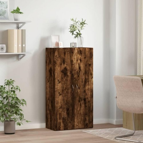 Arkivskab 60×32×115 cm i konstrueret træ - røget egetræsfarve