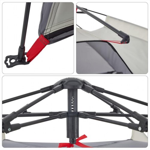 3-personers campingtelt vandafvisende quick-release grå