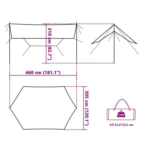 Tarp 460x305x210 cm vandafvisende orange