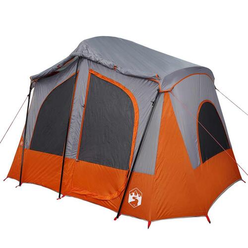 5-personers campingtelt vandafvisende grå og orange