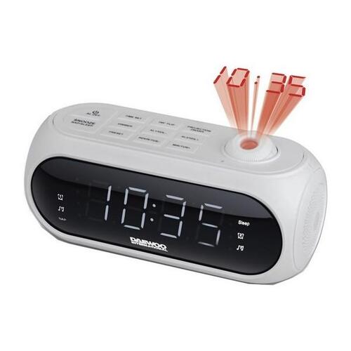 Clockradio med LCD-projector Daewoo DCP-490 180º FM Hvid