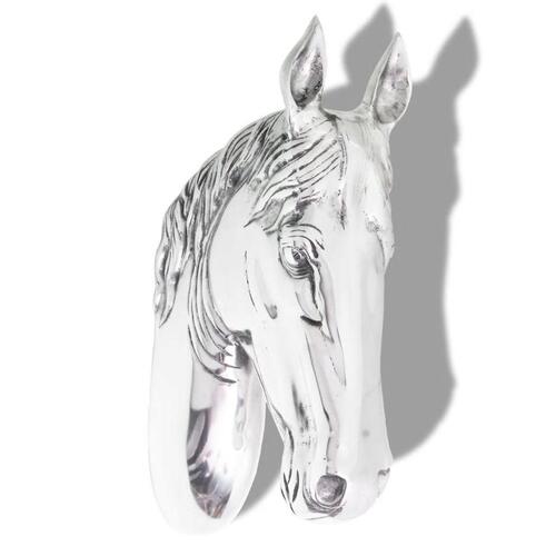 Hestehoved-dekoration vægmonteret aluminium sølv