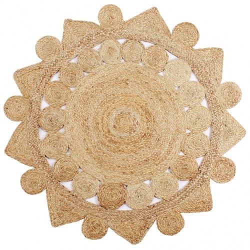 Håndlavet gulvtæppe 150 cm flettet jute