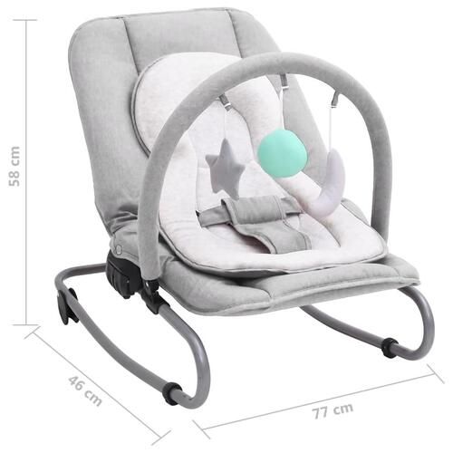 Skråstol til baby stål lysegrå