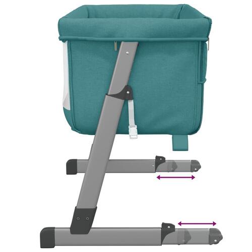 Babyseng med madras linnedstof grøn