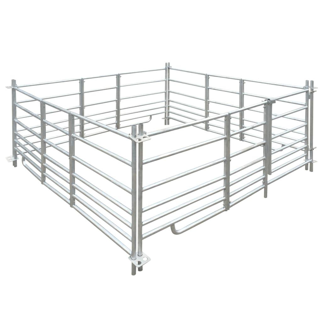 Fåreindhegning med 4 paneler galvaniseret stål 183x183x92 cm
