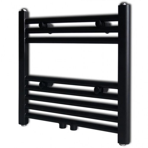 Håndklæderadiator 48 × 48 cm - centralvarme, lige, sort