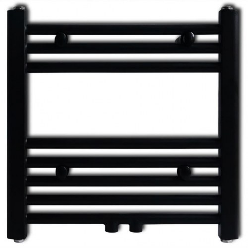 Håndklæderadiator 48 × 48 cm - centralvarme, lige, sort