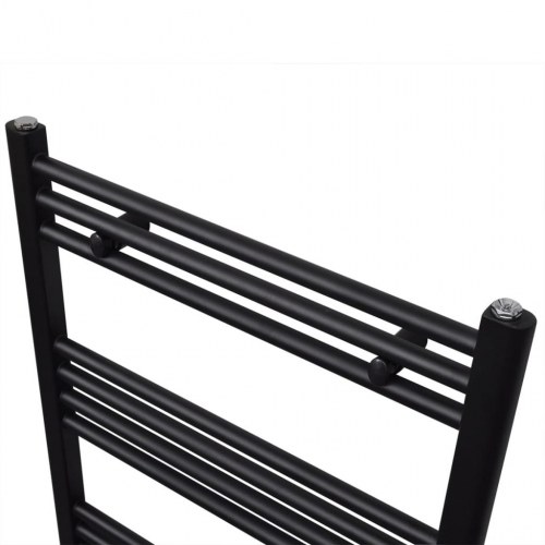 Håndklæderadiator 48 × 48 cm - centralvarme, lige, sort
