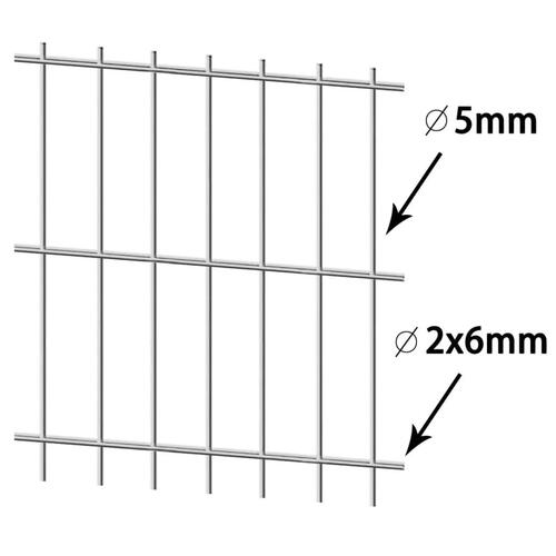 2D hegnspanel 2,008x0,83 m sølvfarvet