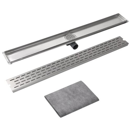 Lineært bruseafløb 1030x140 mm rustfrit stål