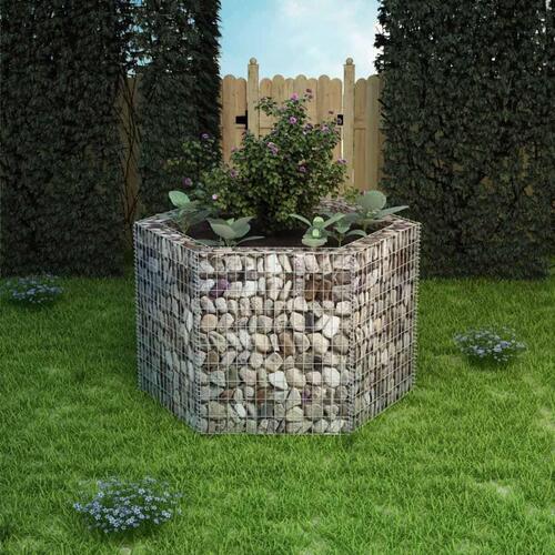 Sekskantet gabion-højbed 160x134x100 cm