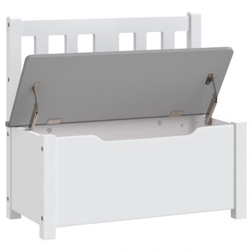 Opbevaringsbænk til børn 60x30x55 cm MDF hvid og grå