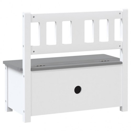 Opbevaringsbænk til børn 60x30x55 cm MDF hvid og grå