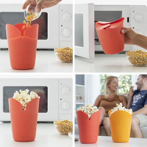 Sammenfoldelige silikone Popcorn Poppers Popbox (Pakke med 2)