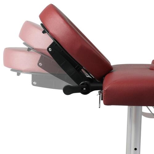 Sammenfoldeligt massagebord med aluminiumsstel 4 zoner rød