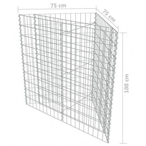 Gabion-højbed 75x75x100 cm galvaniseret stål