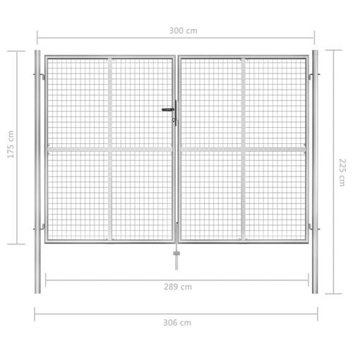 Havelåge galvaniseret stål 306 x 225 cm sølvfarvet