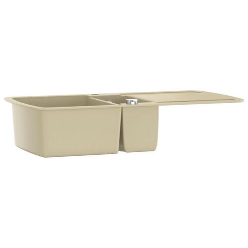 Køkkenvask granit dobbelt vask beige
