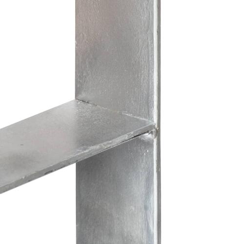Hegnspløkker 6 stk. 7x6x60 cm galvaniseret stål sølvfarvet