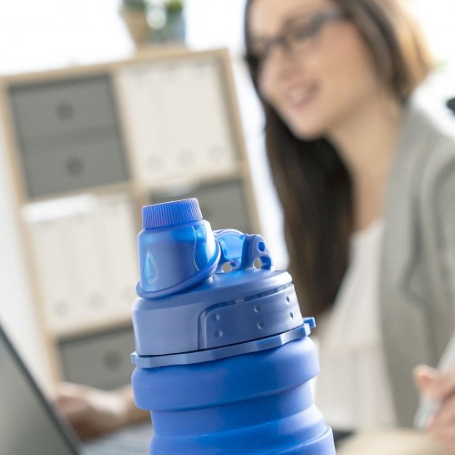 Foldbar silikoneflaske 500 ml - Bentle fra (blå)
