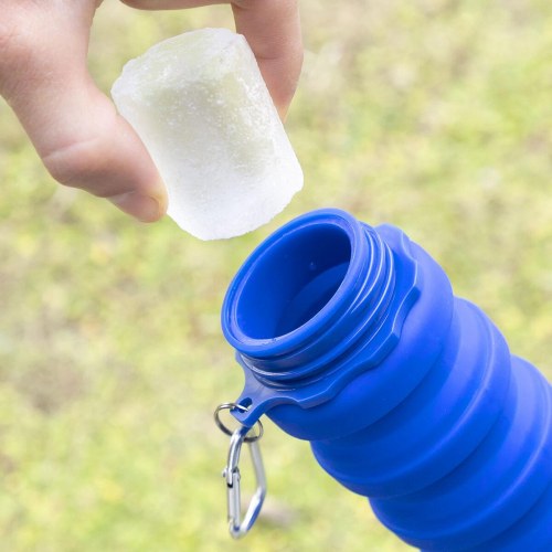 Foldbar silikoneflaske 500 ml - Bentle fra (blå)