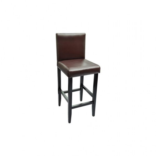 Barstole - 4 stk. i kunstlæder, mørkebrun, 75 cm sædehøjde