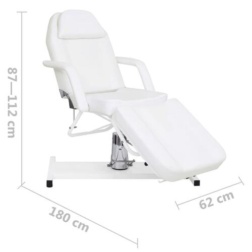 Massagebord 180x62x(87-112) cm hvid