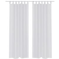 Hvidt Gardin I Tyndt Stof 140 x 175 cm 2 dele