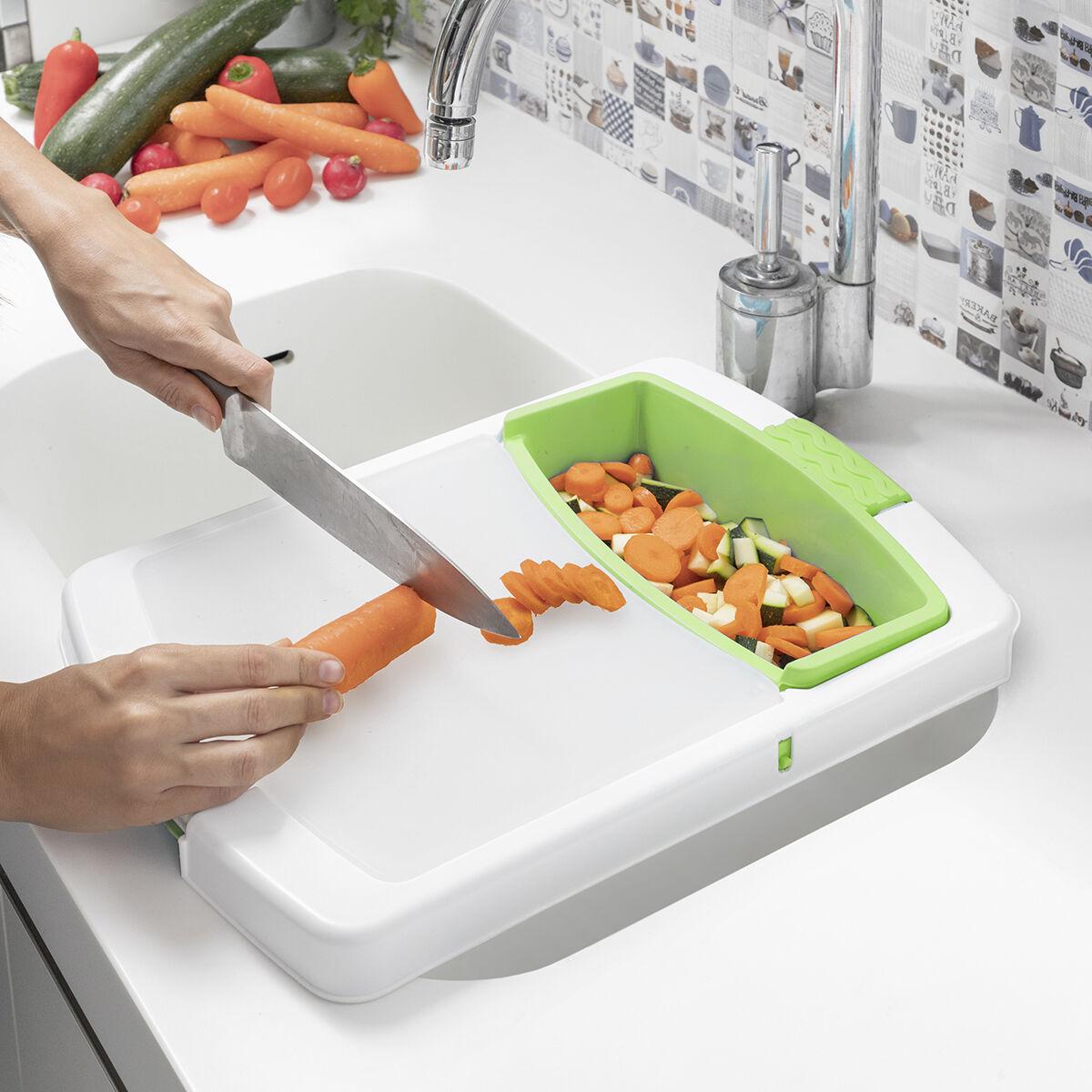 Forlængeligt Skærebræt Med Bakke Beholder Dræn Practicut Innovagoods