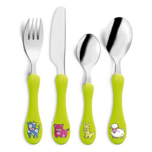 Amefa Enfant børnebestik i metal, to-farvet - fuchsia (4 dele)