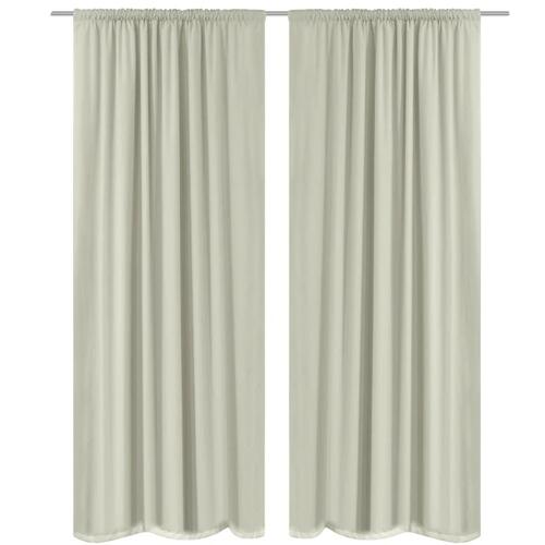 Lysdæmpende gardiner 2 stk. dobbelt lag 140 x 245 cm creme