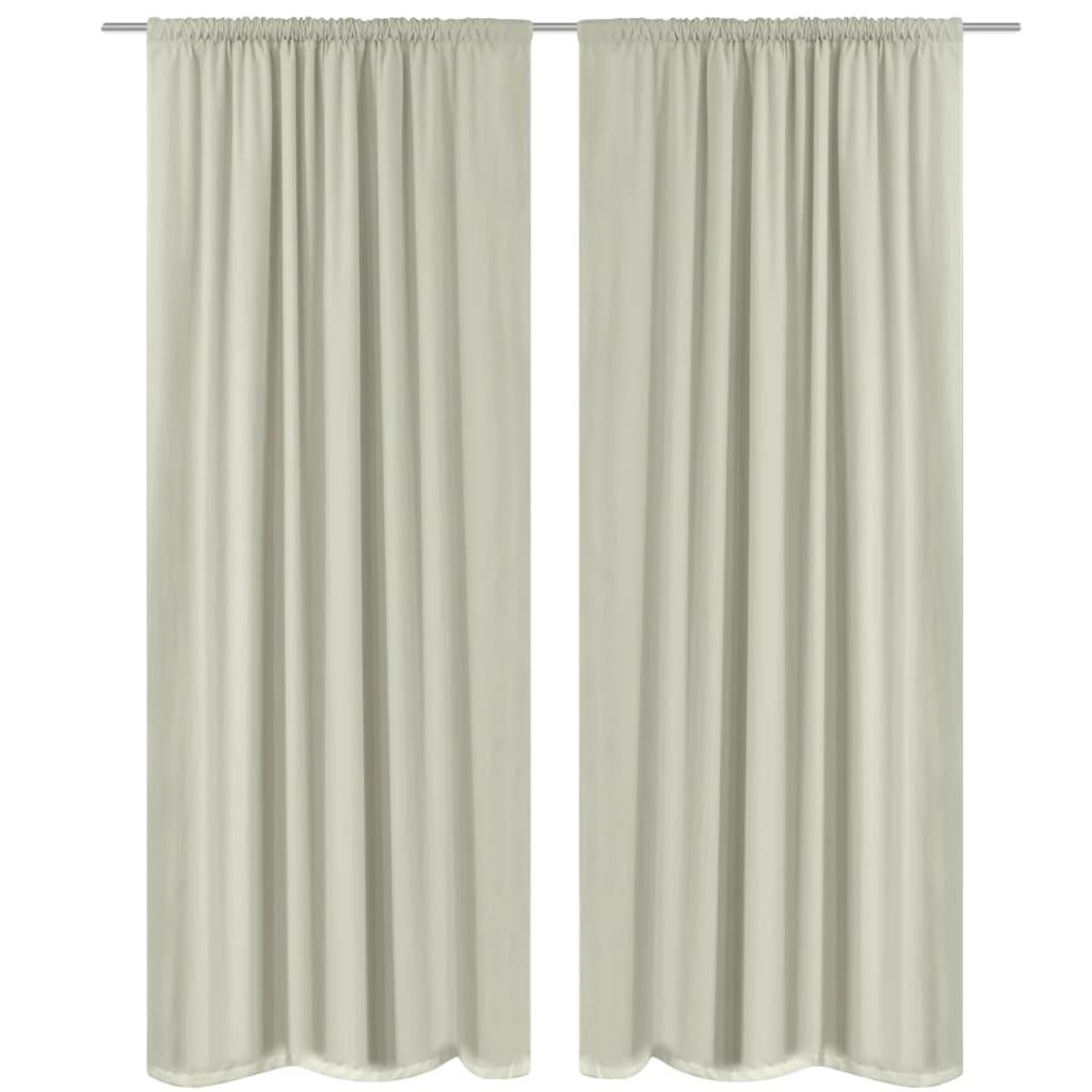 Lysdæmpende gardiner 2 stk. dobbelt lag 140 x 245 cm creme