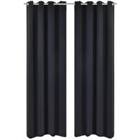 2 stk Sort Blackout Gardiner med Metal Ringe 135 x 245 cm