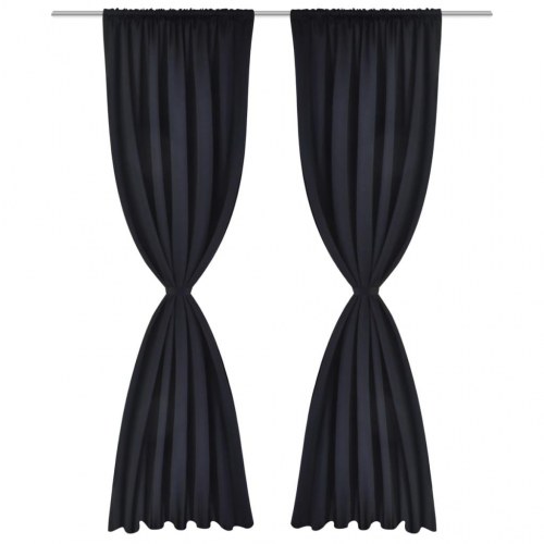 2 stk Sort Blackout Gardiner 135 x 245 cm