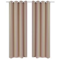 Lysdæmpende gardiner med metalringe 2 stk. creme 135 x 245 cm