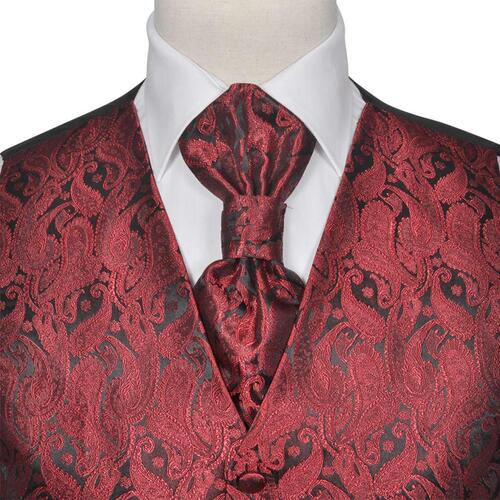 Bryllupsvestsæt herre str. 54 paisley bordeaux