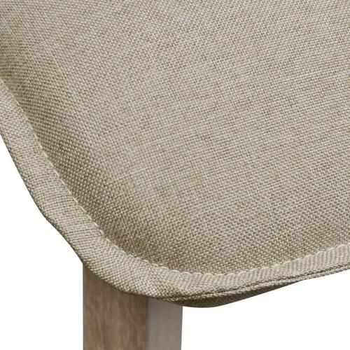 Spisebordsstole 4 stk. beige stof massivt egetræ