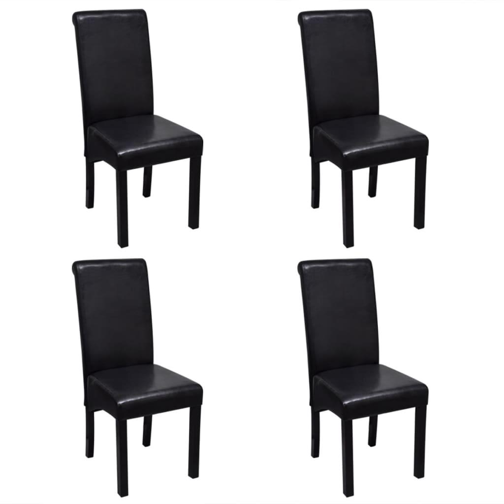 Spisebordsstole 4 stk. kunstlæder sort