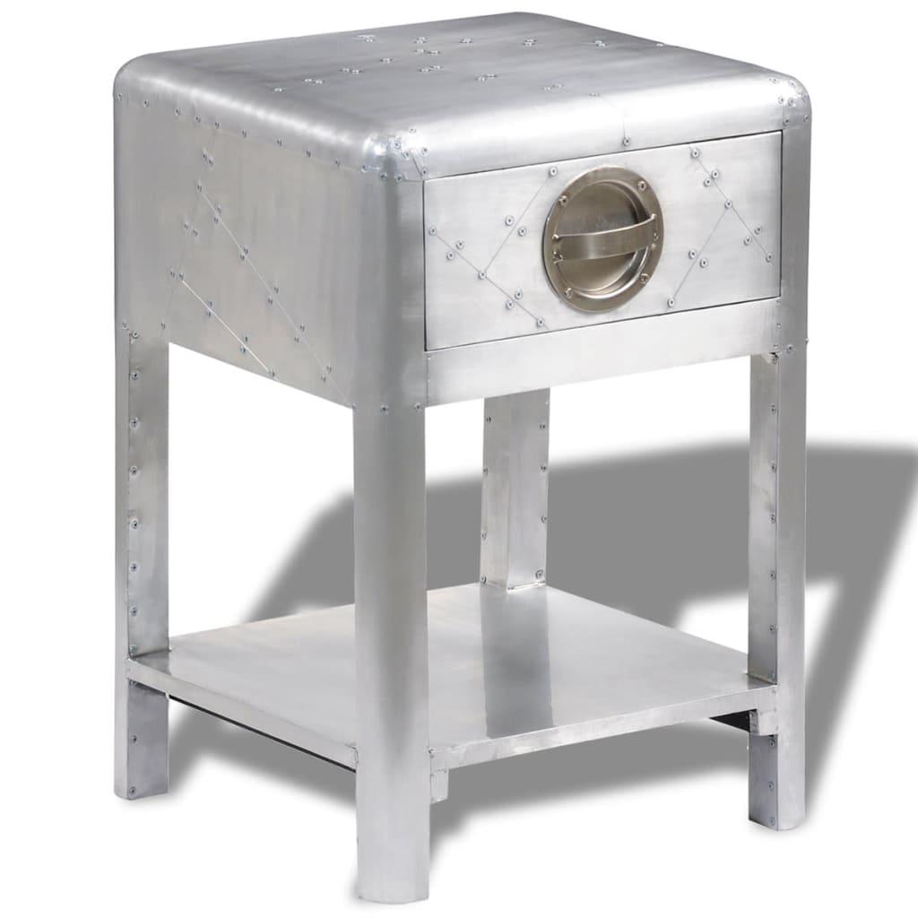 Vintage Flyverstil Sidebord med Skuffe - Høj Kvalitet