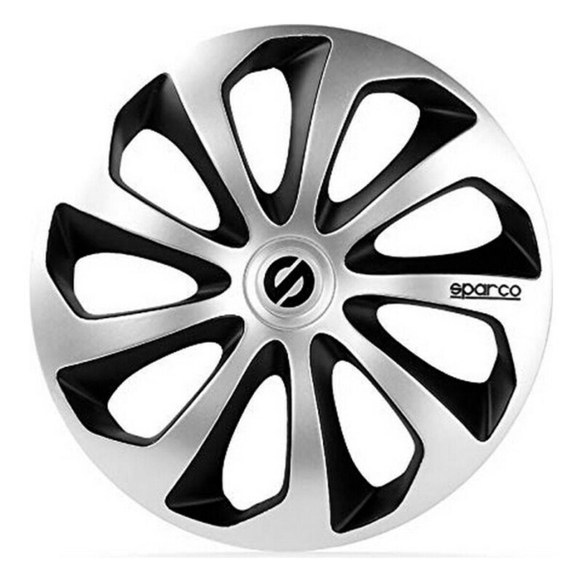 Hjulkapsel Sparco Sicilia CS5 Sort Sølvfarvet 15" (4 uds)