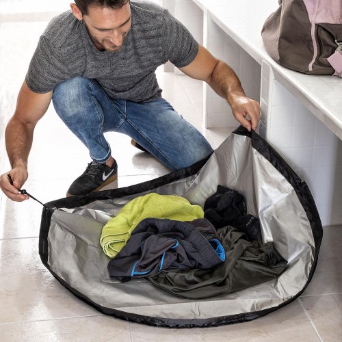 2-i-1 omklædningsmåtte og vandtæt gymbag, 90 cm