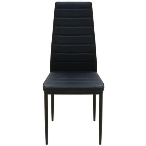 Spisebordssæt i sort glas og stål - 5 dele (1 bord + 4 stole)